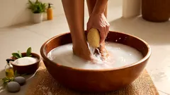 Fussbad mit Essig und Salz: So bereitest du es zu Hause zu und wann du es am besten machst